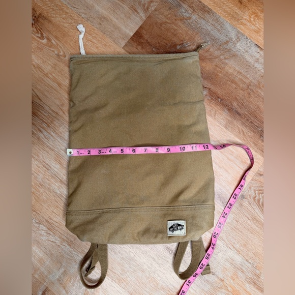 Vans Off The Wall - Brown Canvas Backpack, Zip top, Foldover Bag - Picture 5 of 9